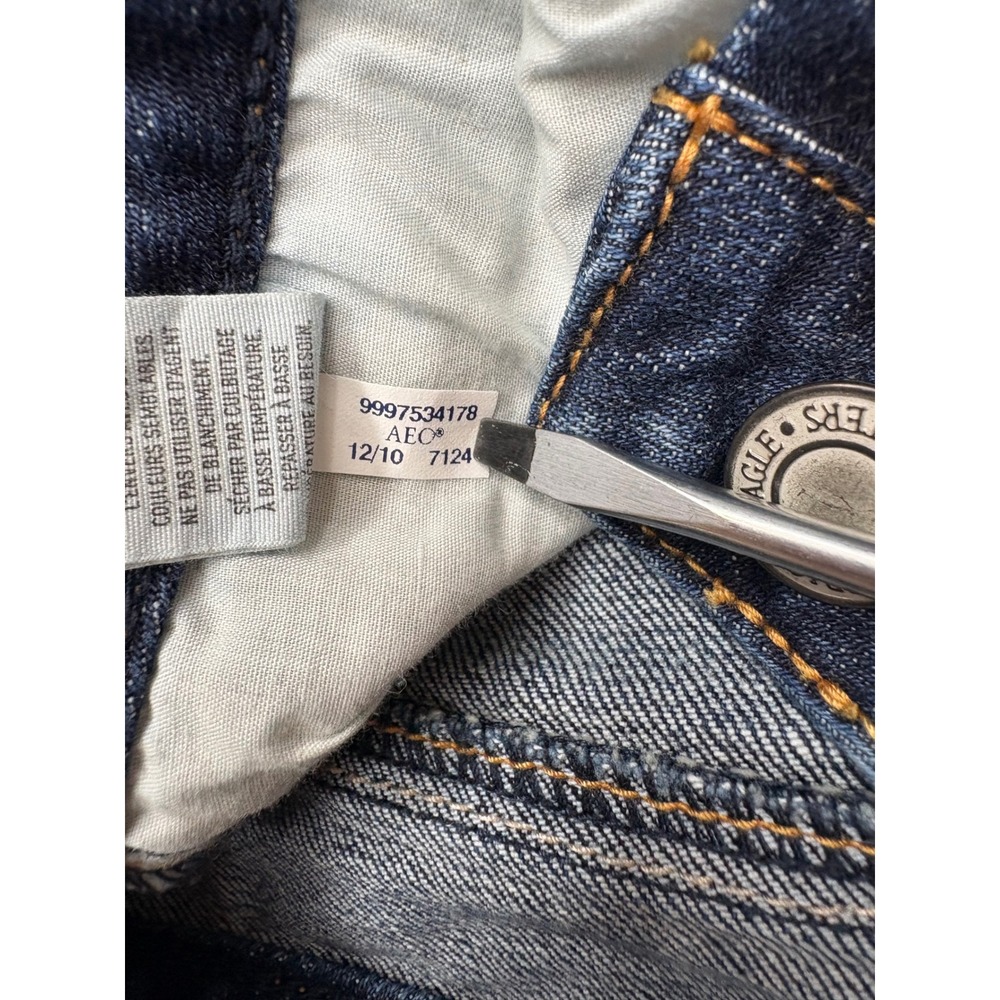 American Eagle Vintage Flare Jeans Dark Wash Low Rise Stretch Size 0 Regular - Picture 13 of 13